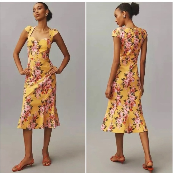 Anthropologie The Cecily Fit & Flare Sweetheart Dress by Maeve Size Large - Picture 1 of 2